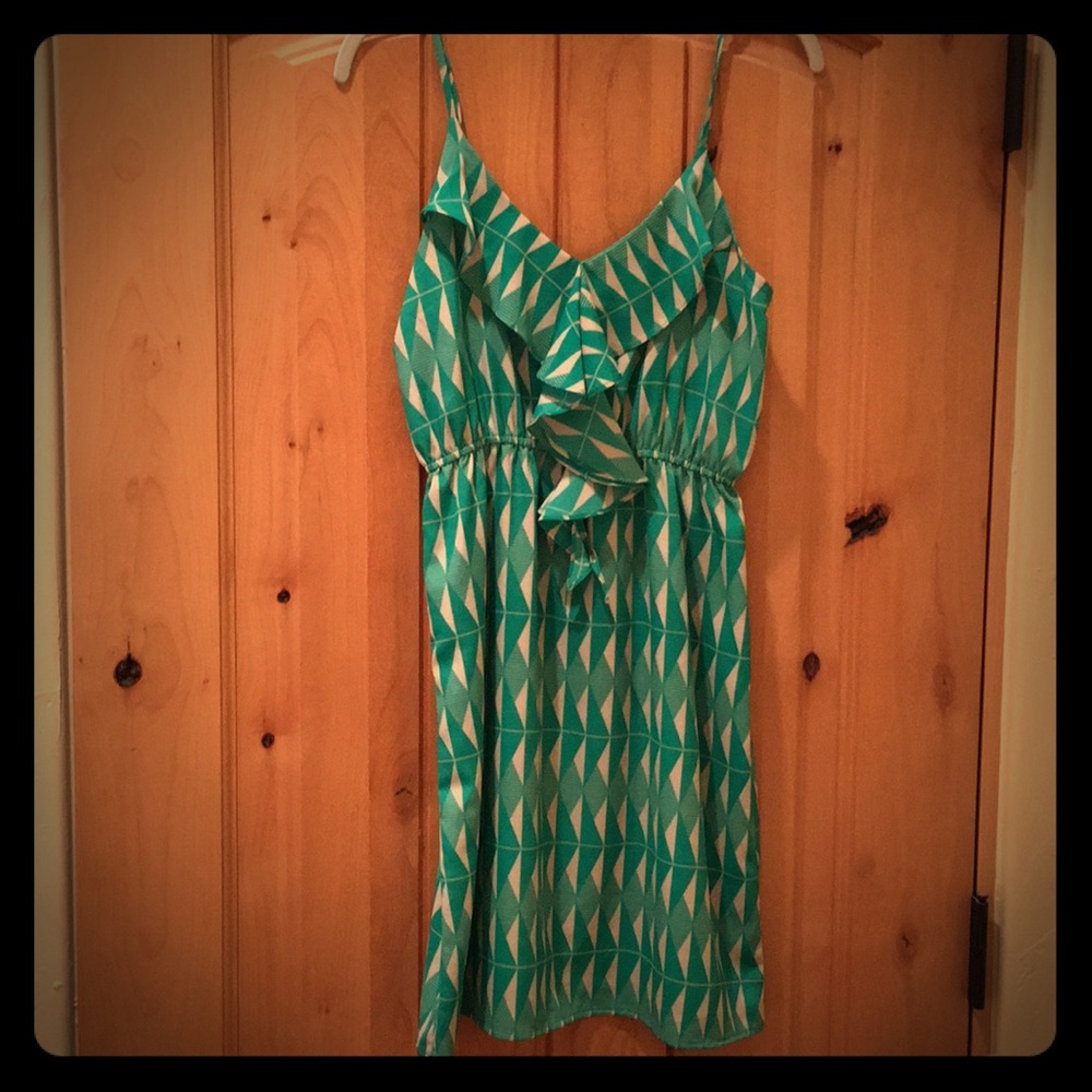 Green and white dress!